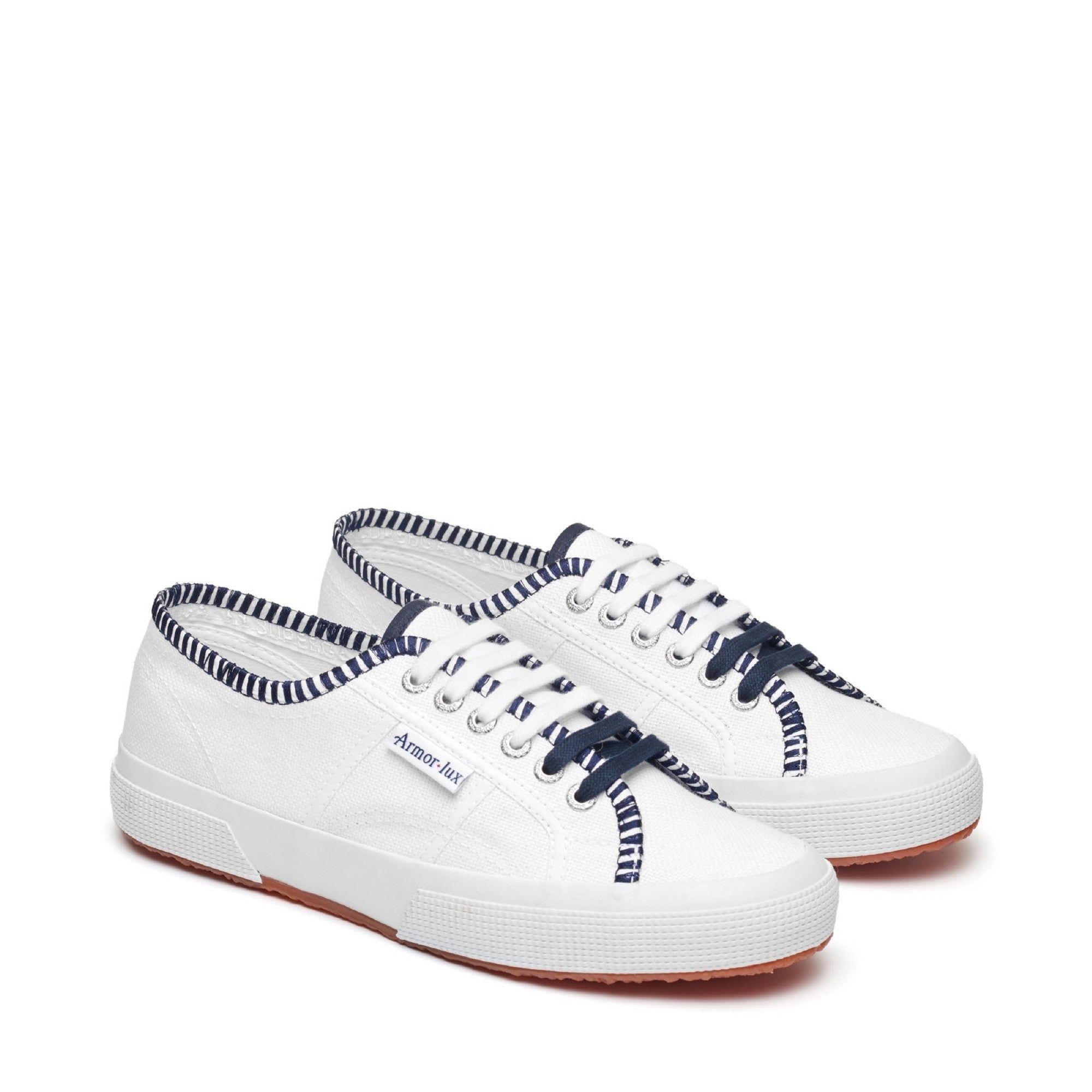 2750 COTTON EMB LINE - WHITE BLUE NAVY