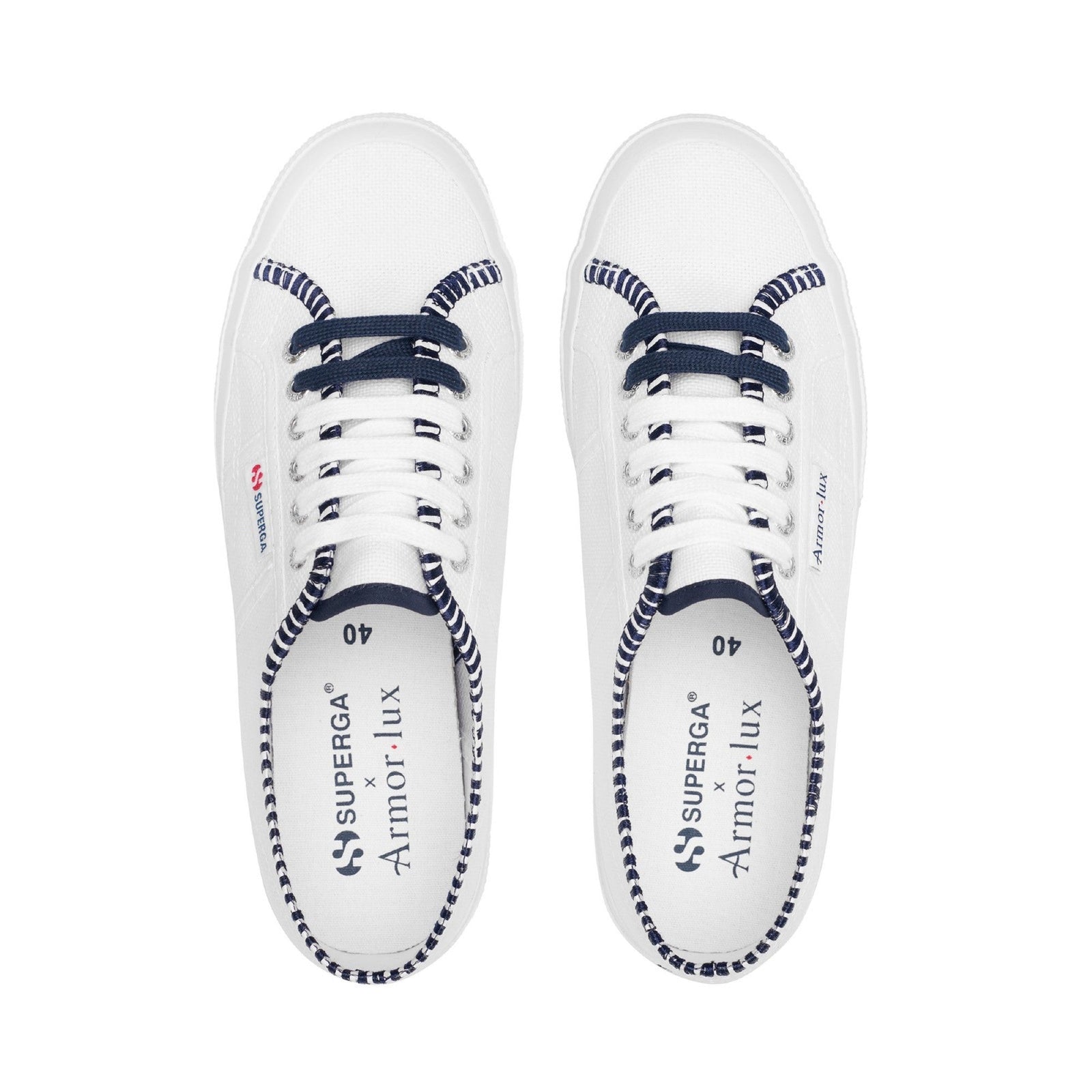 2750 COTTON EMB LINE - WHITE BLUE NAVY