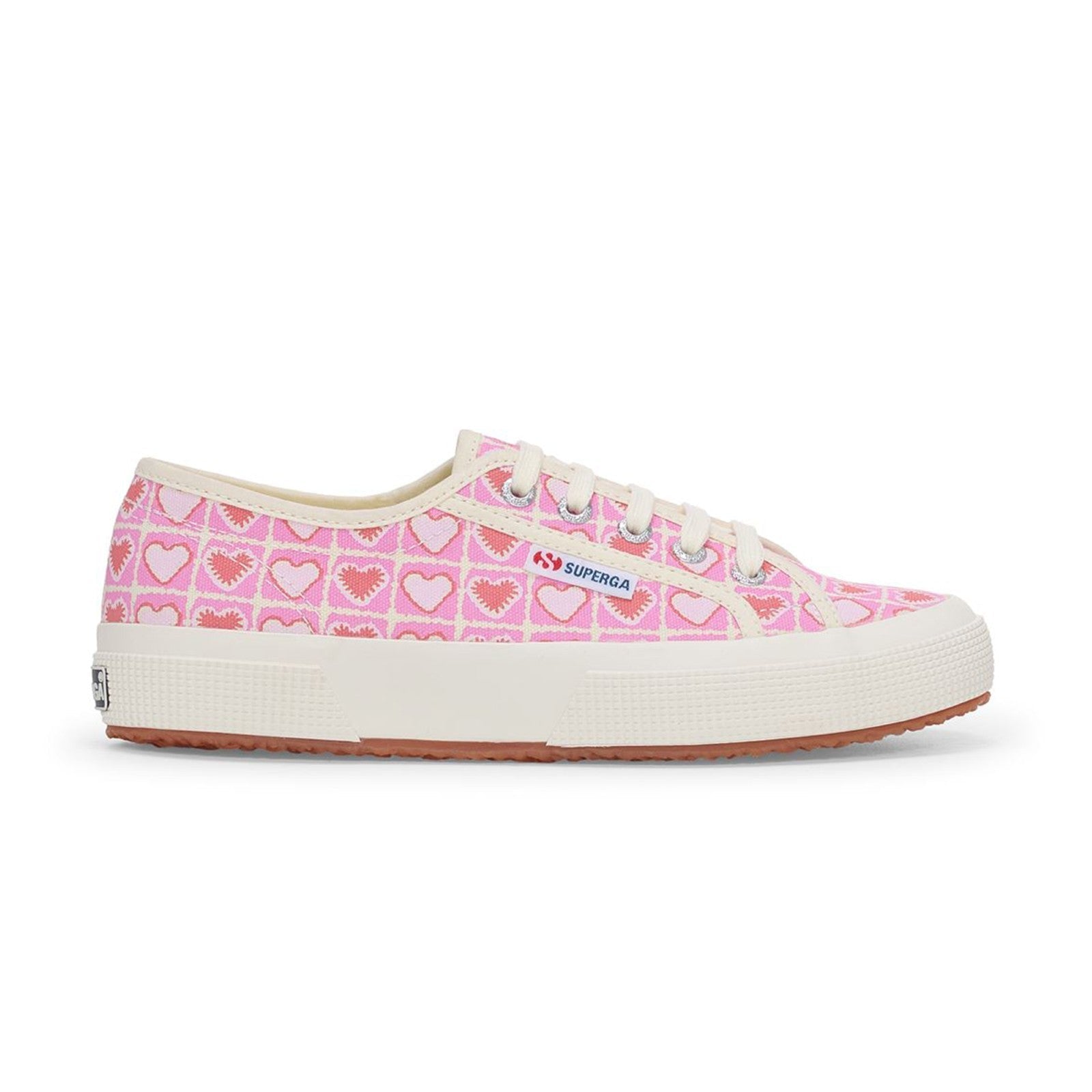 2750 HEART CROCHET - PINK BEIGE CORAL