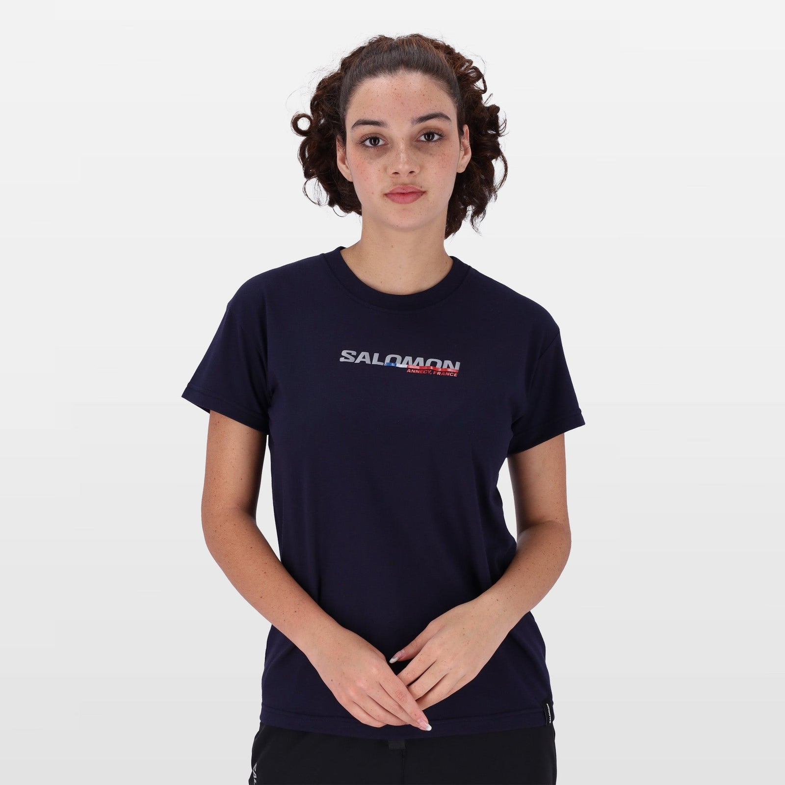 Salomon Women's Strike Out Active T-Shirt: Navy Blazer, Performance Fit, Comfort