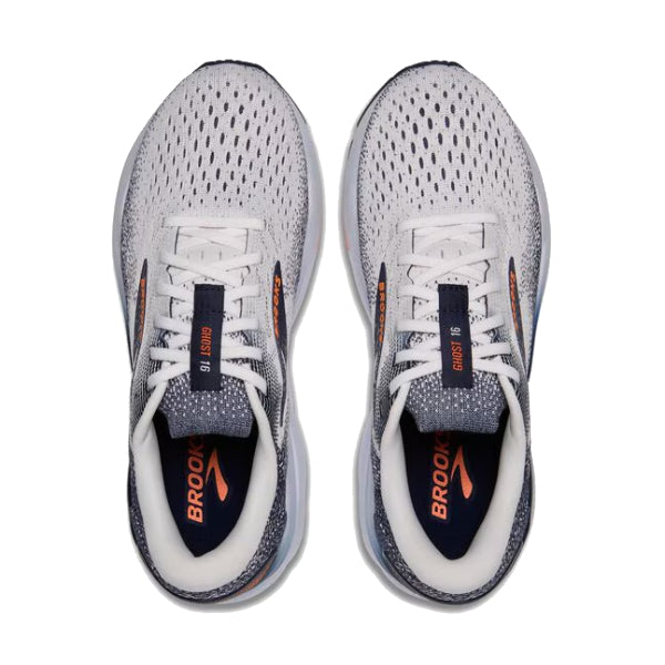 Brooks Ghost 16 White/Peacoat/Orange