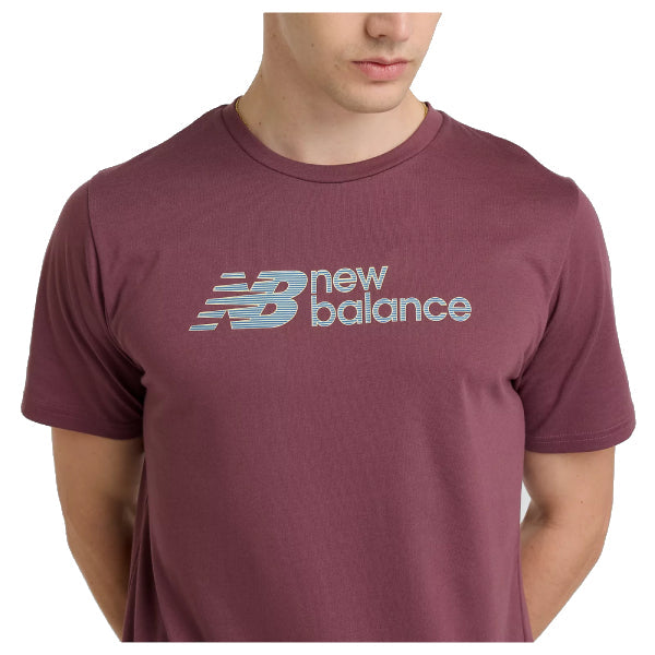 New Balance Heathertech Linear T-Shirt Faded Plum