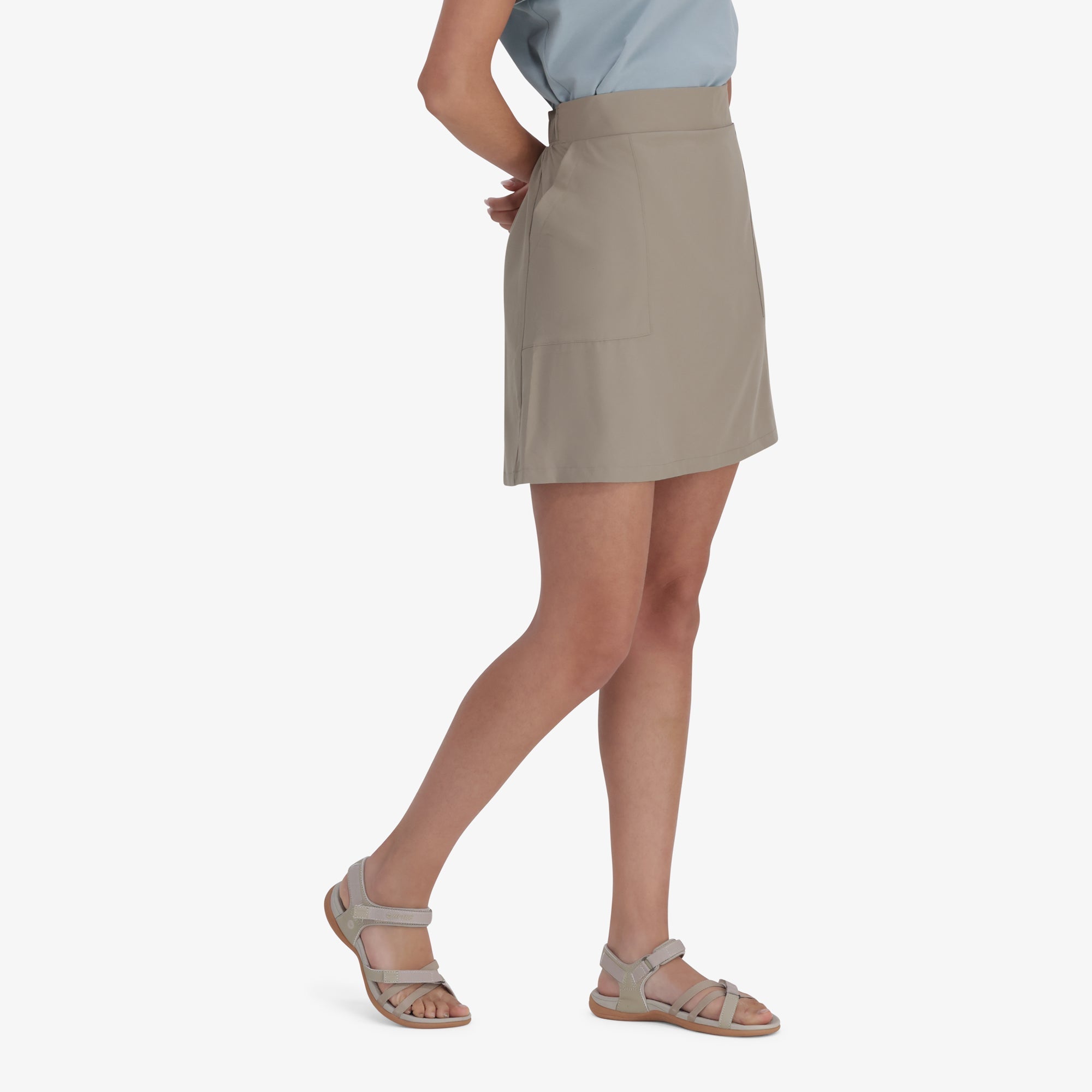Hi-Tec Ladies Savannah A-Line Skirt: 4-Way Stretch, Elastic Waistband, Pockets