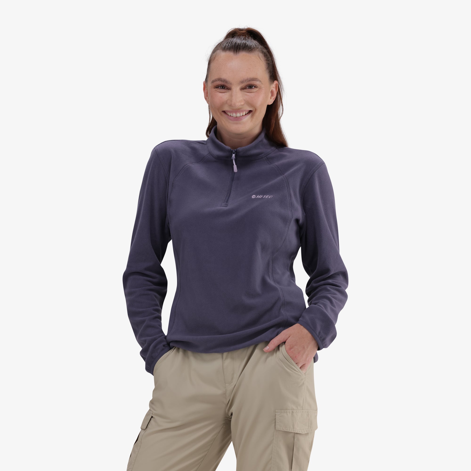 Hi-Tec Women's Performance Tech 1/4 Zip Microfleece Jacket Warm Layer