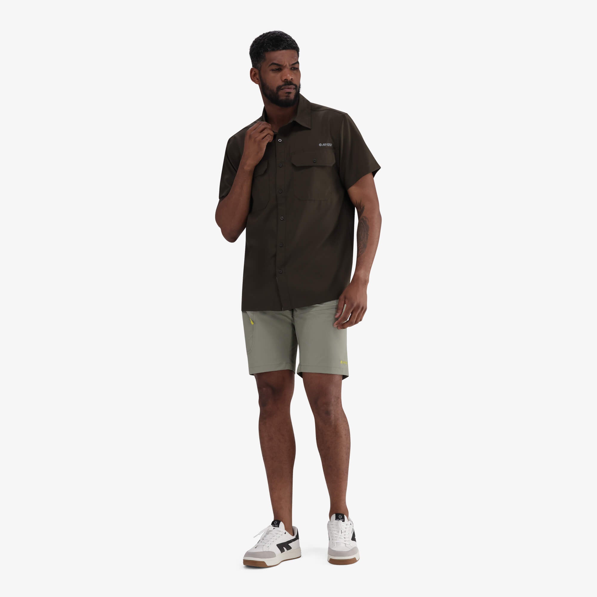 Hi-Tec Men's UV50 Quick-Dry Comfort Stretch Outdoor Short Sleeve Bush Shirt