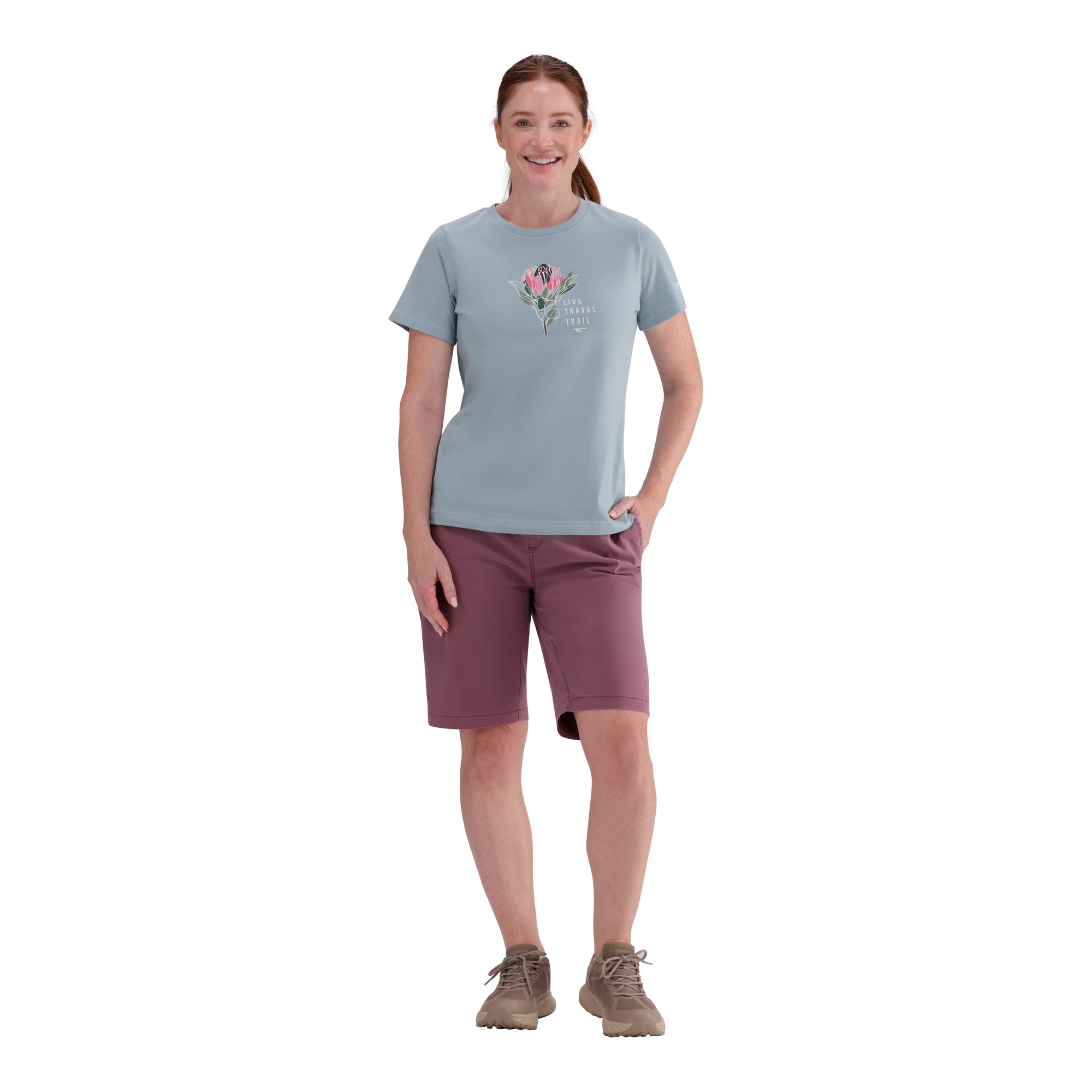 Hi-Tec Women's Soft Cotton Travel T-Shirt: Flexible Comfort & Stylish Design