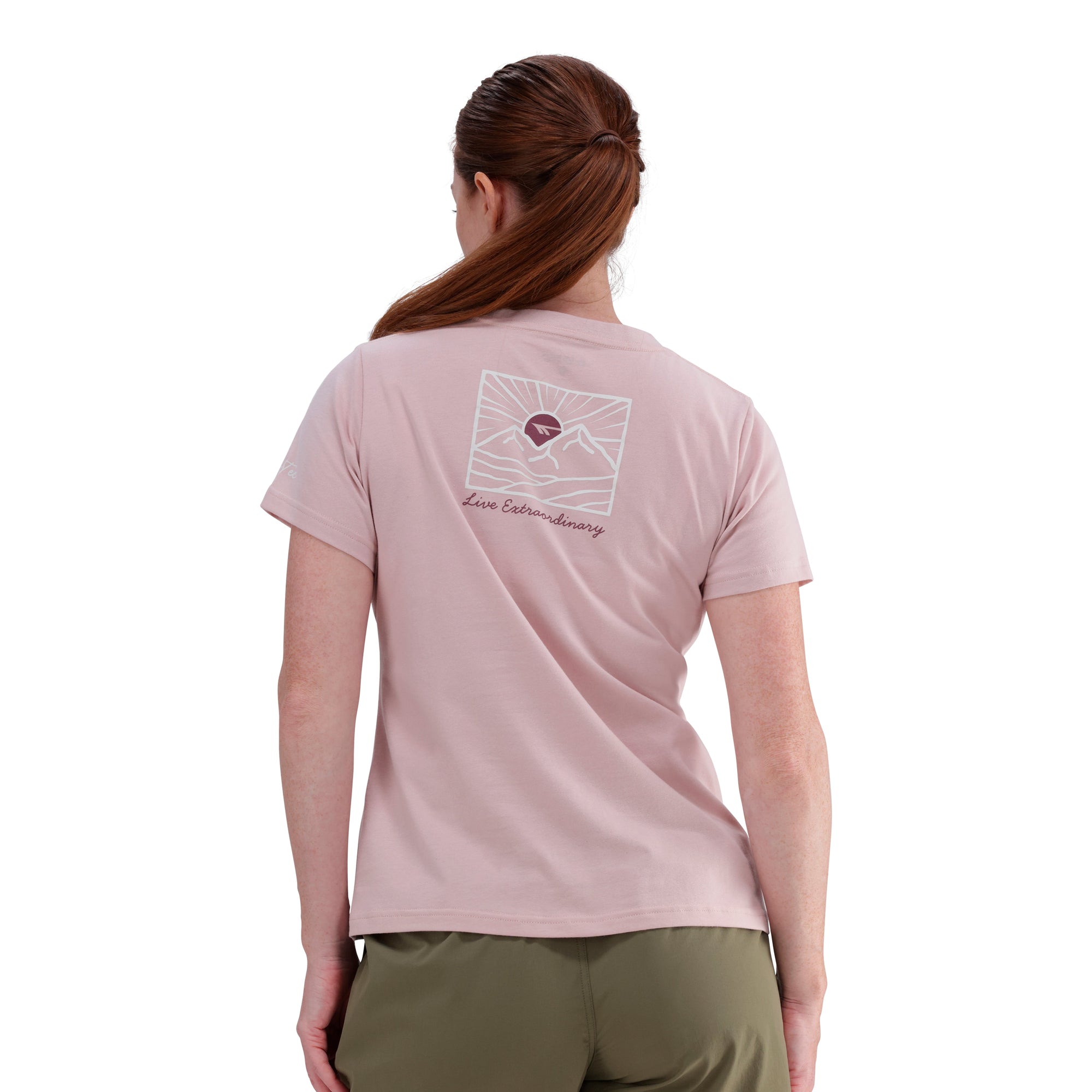 Hi-Tec Women's Mountain Life Cotton Stretch Tee, Vibrant Violet Ice Color