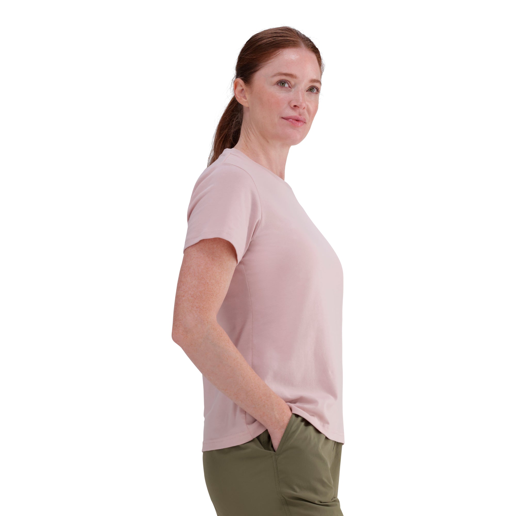 Hi-Tec Women's Mountain Life Cotton Stretch Tee, Vibrant Violet Ice Color