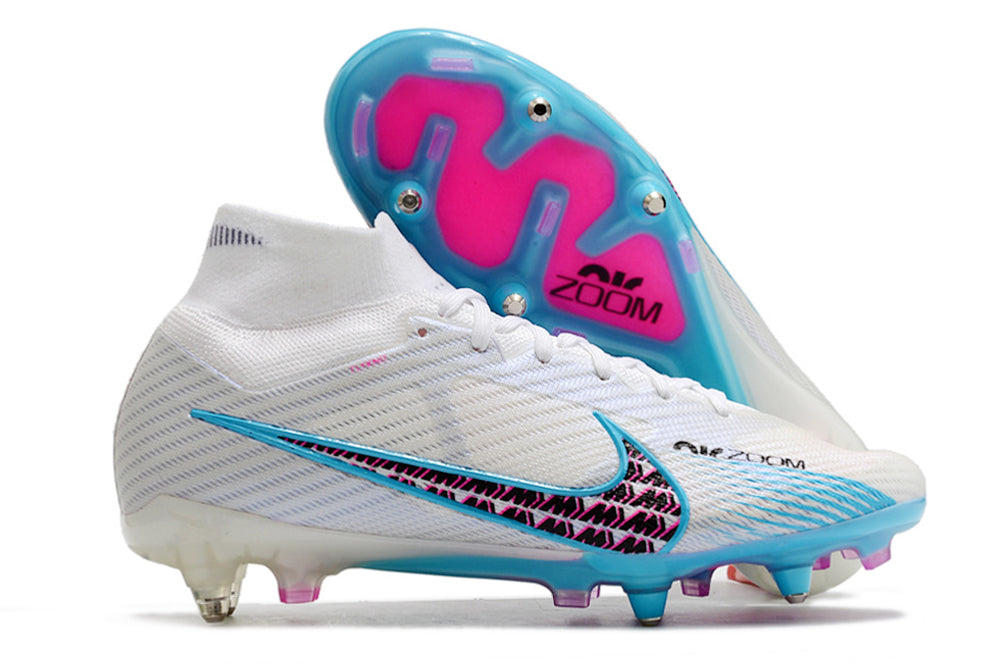 Air Zoom Mercurial Superfly 15 Elite FG White/Blue/Pink