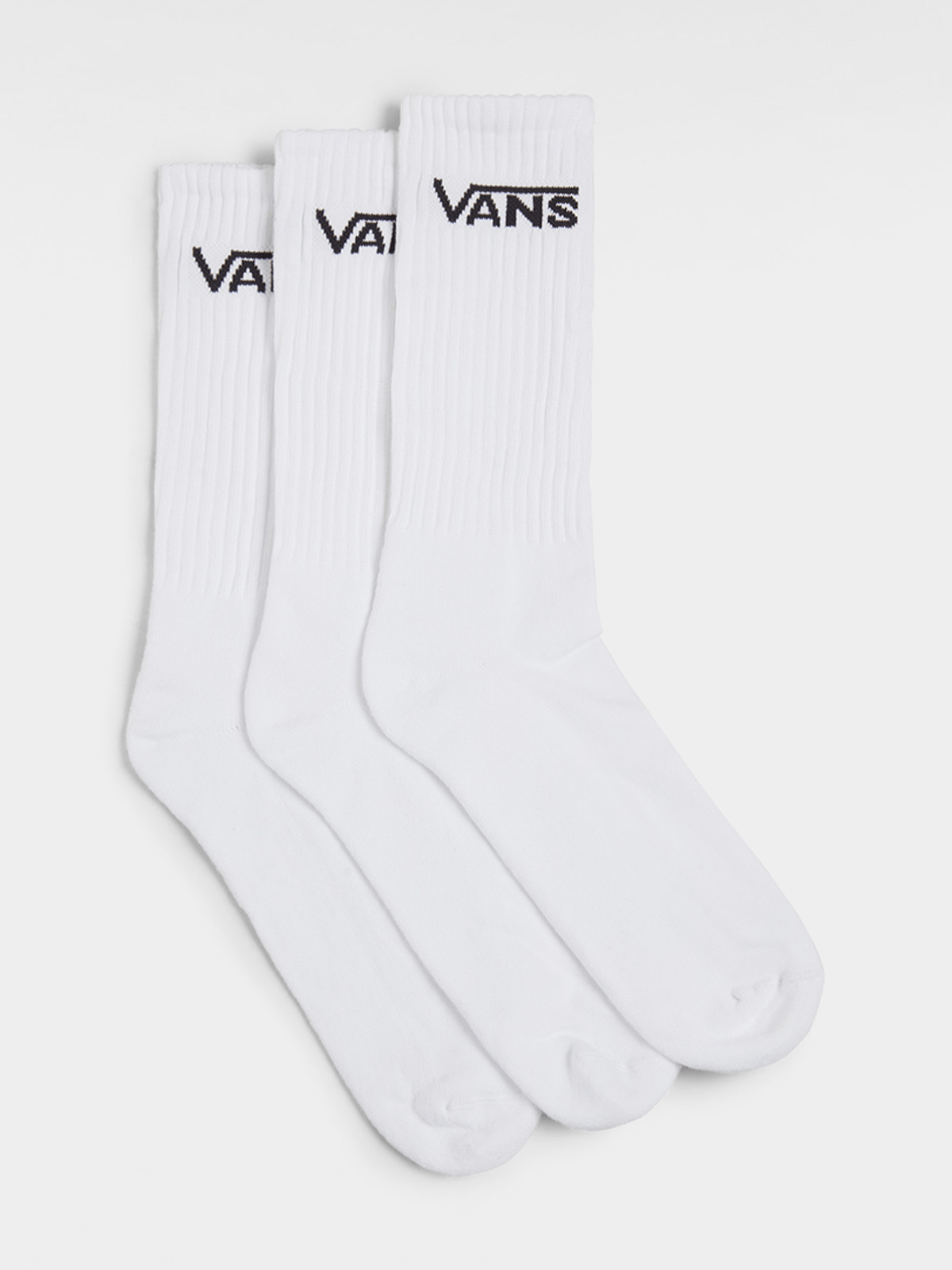 Vans 3-Pack Classic Crew White Socks: Comfortable Polyester for Everyday Style