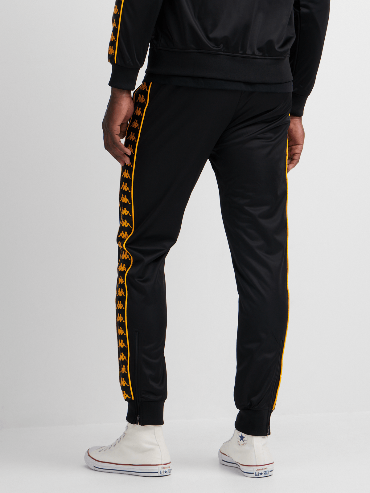 Kappa Men's Kaizer Chiefs Banda Rastoriam Black/Yellow Athletic Track Pants