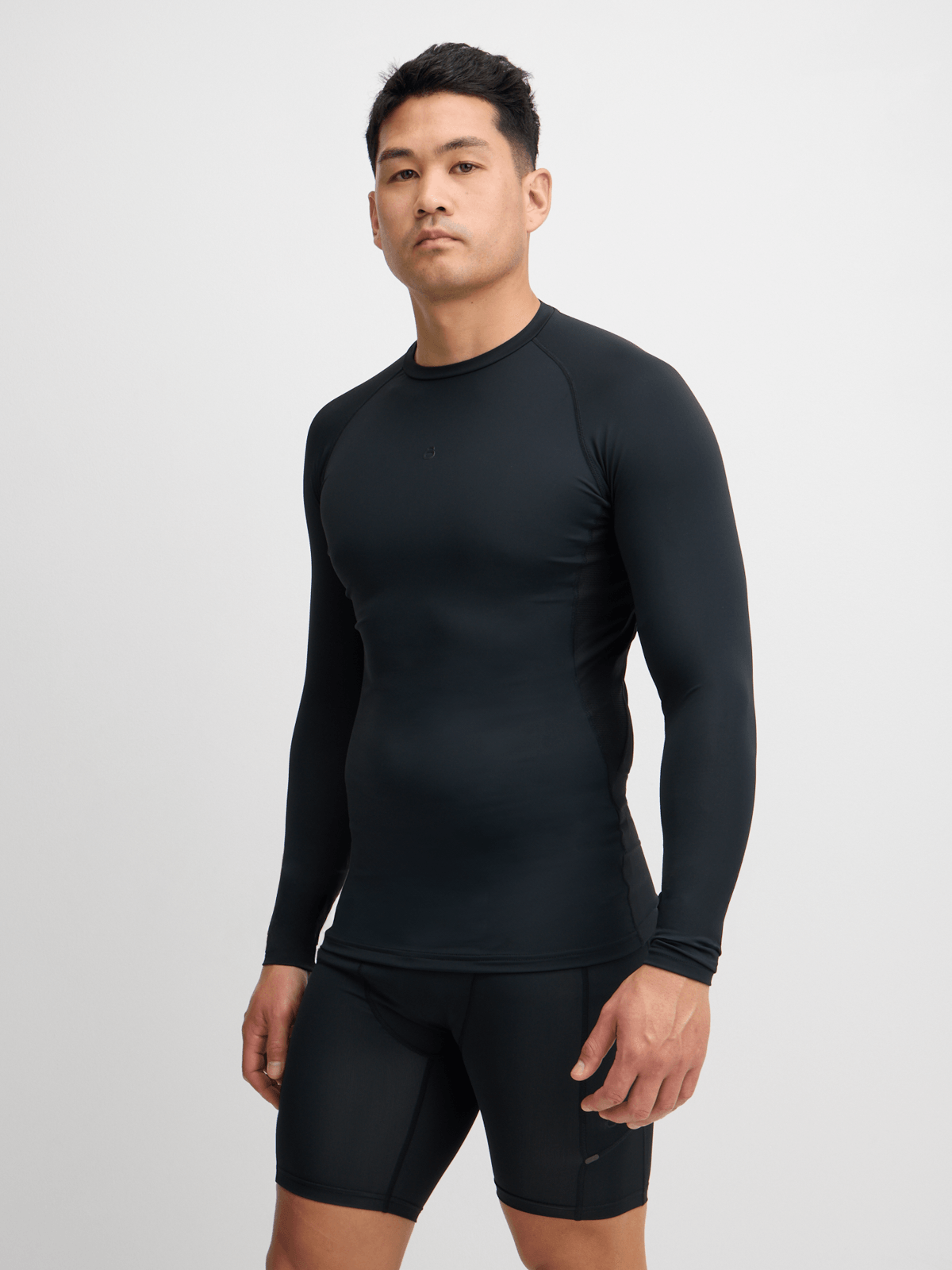 Men's Performance Long Sleeve Compression Top - Black, Muscle Support & Recovery