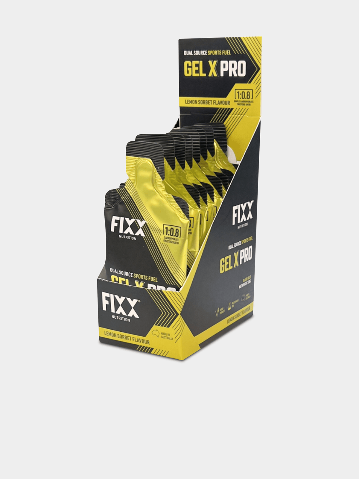 Fixx Gel X Pro Lemon Sorbet: Ultimate 40g Gut-Friendly Energy Fuel for Athletes
