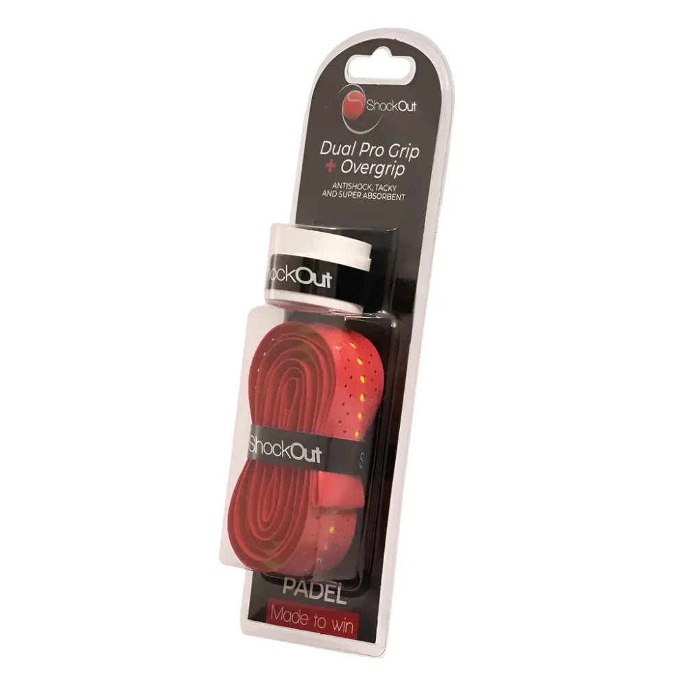 ShockOut Dual Pro Padel Racket Grip Set - Red - Cover