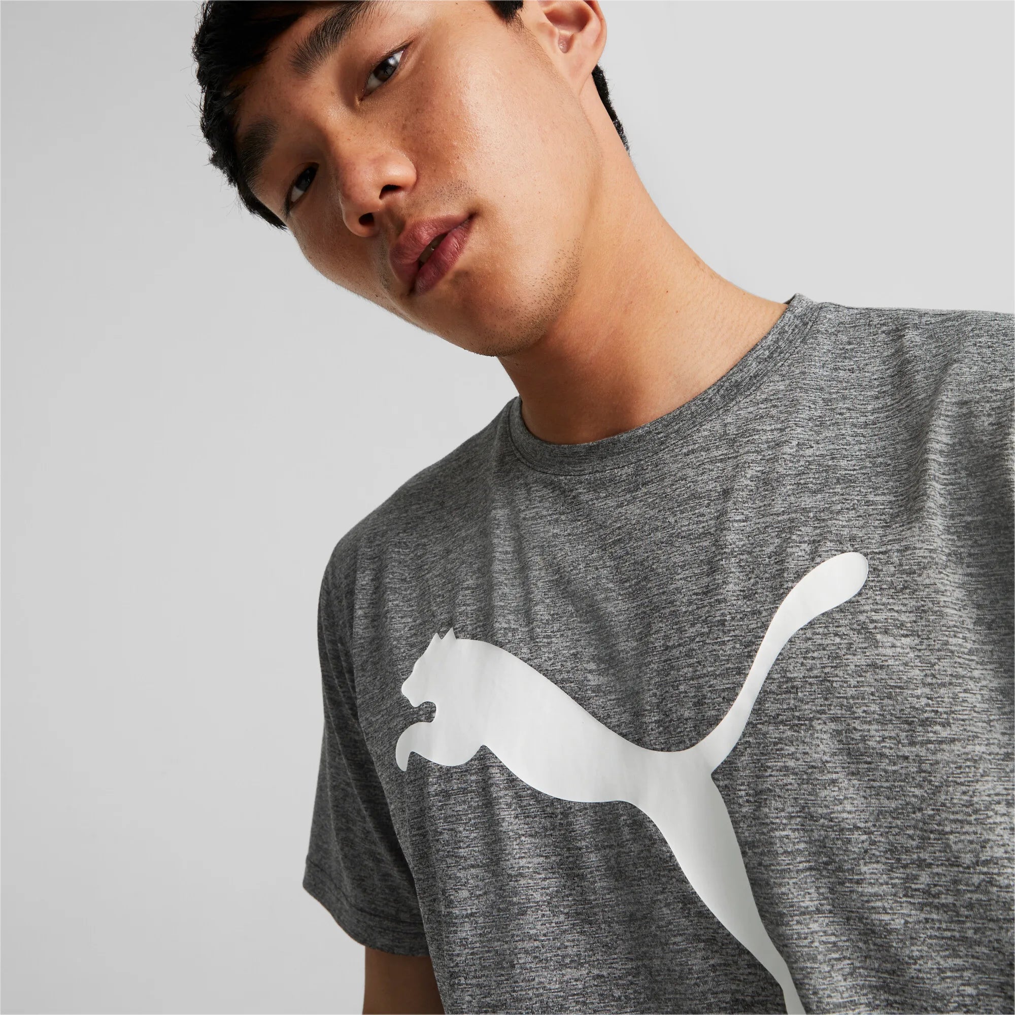Puma Train Favourite Heather Cat Tee Black Heather
