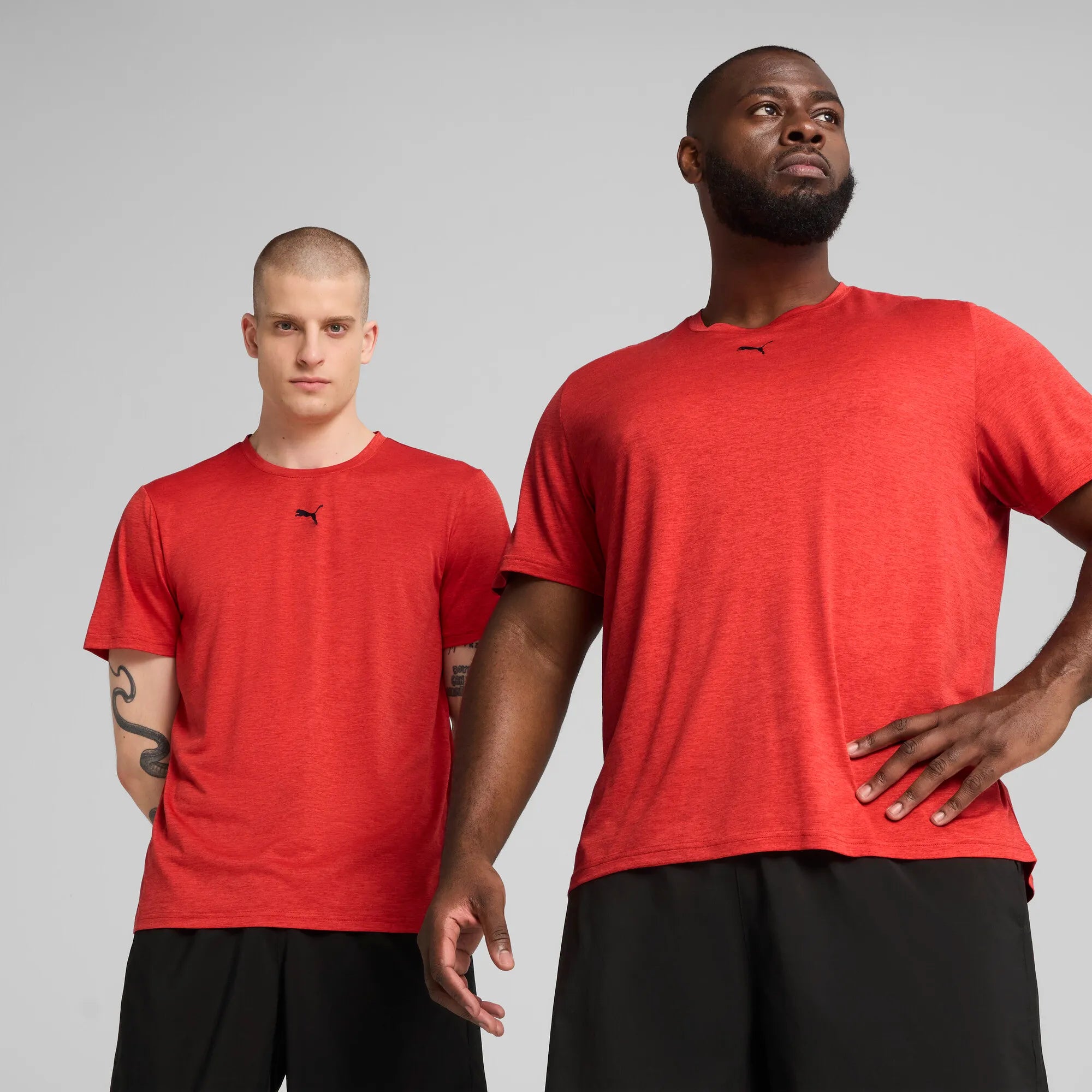Puma Essentials Heather Cat Tee Red Fire Heather