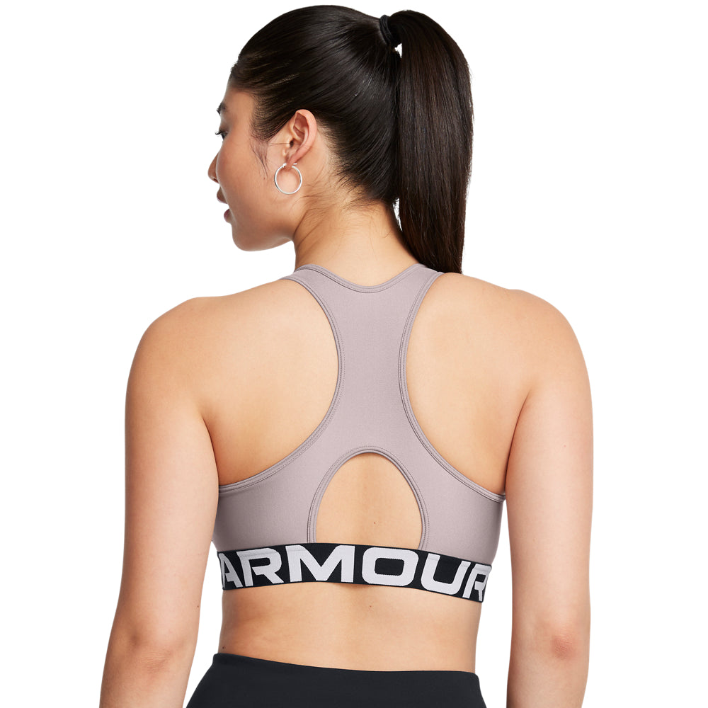 Under Armour Heatgear® Authentics Mid Branded Sports Bra Grey