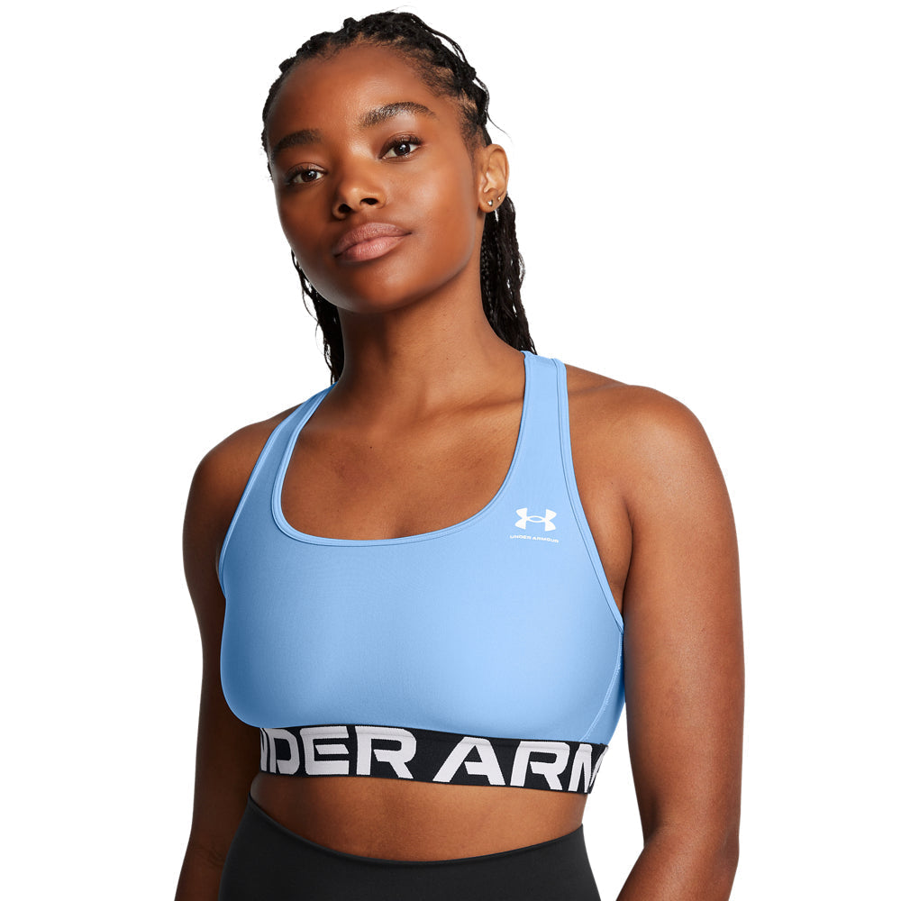 Under Armour Heatgear® Authentics Mid Branded Sports Bra Blue
