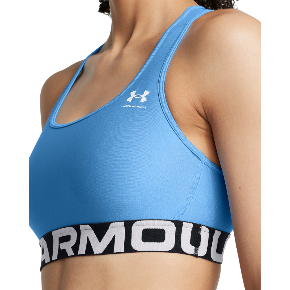 Under Armour Heatgear® Authentics Mid Branded Sports Bra Blue