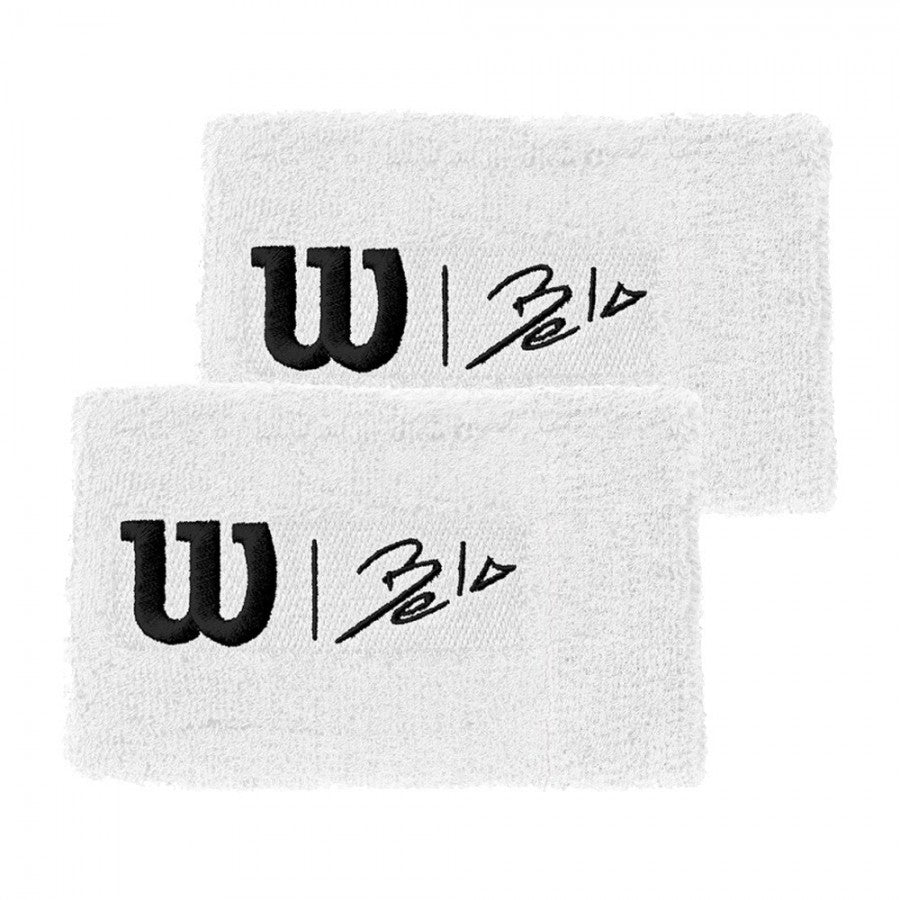 Wilson Bela Extra Wide Wristbands White - 2 pack - Cover